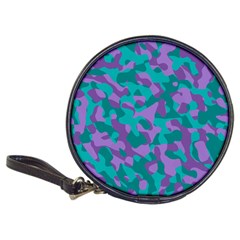 Purple And Teal Camouflage Pattern Classic 20-cd Wallets by SpinnyChairDesigns