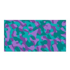 Purple And Teal Camouflage Pattern Satin Wrap by SpinnyChairDesigns