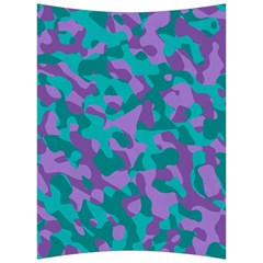 Purple And Teal Camouflage Pattern Back Support Cushion by SpinnyChairDesigns