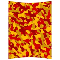 Red And Yellow Camouflage Pattern Back Support Cushion by SpinnyChairDesigns