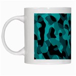 Black and Teal Camouflage Pattern White Mugs Left