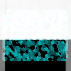 Black And Teal Camouflage Pattern Rectangular Jigsaw Puzzl by SpinnyChairDesigns