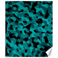 Black And Teal Camouflage Pattern Canvas 20  X 24  by SpinnyChairDesigns