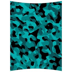 Black And Teal Camouflage Pattern Back Support Cushion by SpinnyChairDesigns