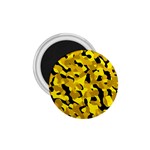 Black and Yellow Camouflage Pattern 1.75  Magnets Front