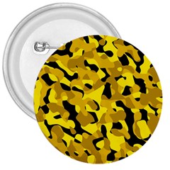 Black And Yellow Camouflage Pattern 3  Buttons by SpinnyChairDesigns