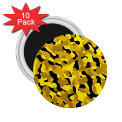 Black And Yellow Camouflage Pattern 2 25  Magnets (10 Pack)  by SpinnyChairDesigns