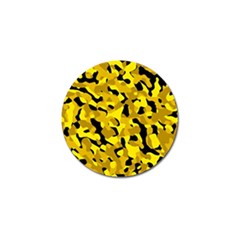 Black And Yellow Camouflage Pattern Golf Ball Marker (4 Pack) by SpinnyChairDesigns