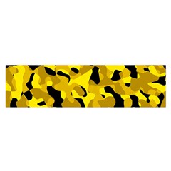 Black And Yellow Camouflage Pattern Satin Scarf (oblong) by SpinnyChairDesigns