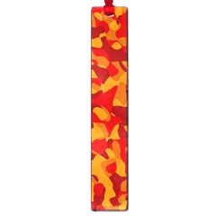 Red And Orange Camouflage Pattern Large Book Marks by SpinnyChairDesigns