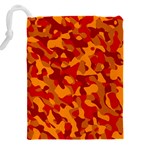 Red and Orange Camouflage Pattern Drawstring Pouch (5XL) Back