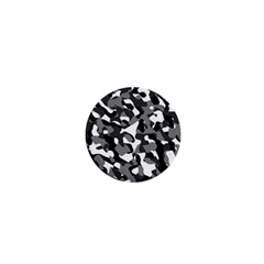 Black And White Camouflage Pattern 1  Mini Magnets by SpinnyChairDesigns