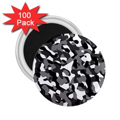 Black And White Camouflage Pattern 2 25  Magnets (100 Pack)  by SpinnyChairDesigns