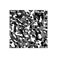 Black And White Camouflage Pattern Satin Bandana Scarf by SpinnyChairDesigns