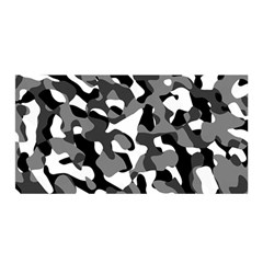 Black And White Camouflage Pattern Satin Wrap by SpinnyChairDesigns