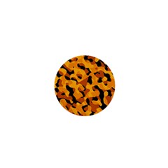 Orange And Black Camouflage Pattern 1  Mini Magnets by SpinnyChairDesigns