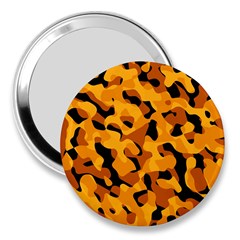 Orange And Black Camouflage Pattern 3  Handbag Mirrors by SpinnyChairDesigns