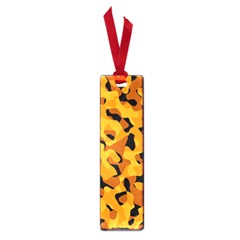 Orange And Black Camouflage Pattern Small Book Marks by SpinnyChairDesigns