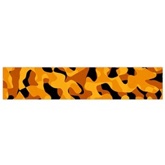 Orange And Black Camouflage Pattern Small Flano Scarf by SpinnyChairDesigns