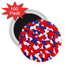 Red White Blue Camouflage Pattern 2 25  Magnets (100 Pack)  by SpinnyChairDesigns