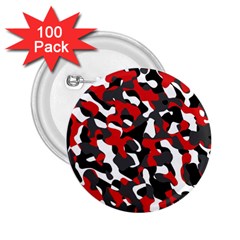 Black Red White Camouflage Pattern 2 25  Buttons (100 Pack)  by SpinnyChairDesigns