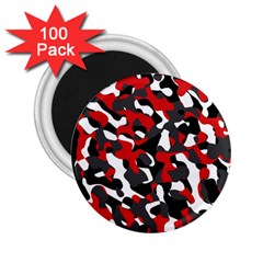 Black Red White Camouflage Pattern 2 25  Magnets (100 Pack)  by SpinnyChairDesigns