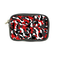 Black Red White Camouflage Pattern Coin Purse by SpinnyChairDesigns