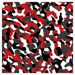 Black Red White Camouflage Pattern Long Sheer Chiffon Scarf  by SpinnyChairDesigns