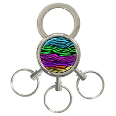 Colorful Zebra 3-ring Key Chain by Angelandspot