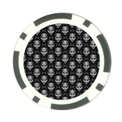 Grey Aliens Extraterrestrials Ufo Faces Poker Chip Card Guard (10 Pack) by SpinnyChairDesigns