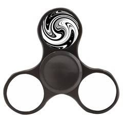 Black And White Swirl Spiral Swoosh Pattern Finger Spinner by SpinnyChairDesigns