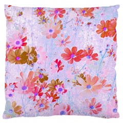 Cosmos Flowers Pink Large Cushion Case (two Sides) by DinkovaArt