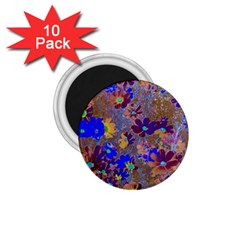 Cosmos Flowers Brown Blue 1 75  Magnets (10 Pack)  by DinkovaArt