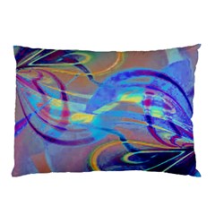 Infinity Painting Blue Pillow Case by DinkovaArt