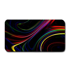 Neon Glow Lines On Black Medium Bar Mats by SpinnyChairDesigns