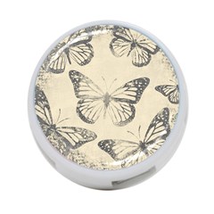 Vintage Ink Stamp On Paper Monarch Butterfly 4-port Usb Hub (two Sides) by SpinnyChairDesigns