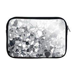 Black And White Abstract Mosaic Pattern Apple Macbook Pro 17  Zipper Case by SpinnyChairDesigns