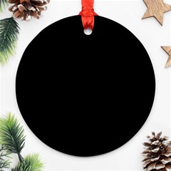 Plain Black Solid Color Ornament (round) by FlagGallery