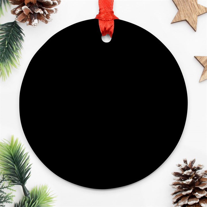 Plain Black Solid Color Ornament (Round)