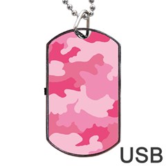 Camo Pink Dog Tag Usb Flash (one Side) by MooMoosMumma