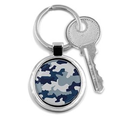 Camo Blue Key Chain (round) by MooMoosMumma