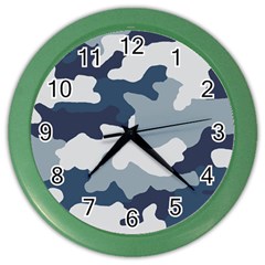 Camo Blue Color Wall Clock by MooMoosMumma