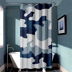 Camo Blue Shower Curtain 36  X 72  (stall)  by MooMoosMumma