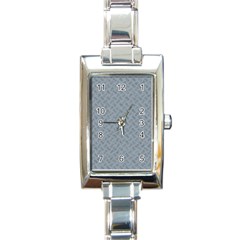 Grey Diamond Plate Metal Texture Rectangle Italian Charm Watch by SpinnyChairDesigns