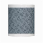 Grey Diamond Plate Metal Texture White Mugs Center