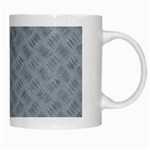 Grey Diamond Plate Metal Texture White Mugs Right