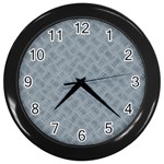 Grey Diamond Plate Metal Texture Wall Clock (Black) Front