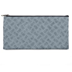 Grey Diamond Plate Metal Texture Pencil Case by SpinnyChairDesigns