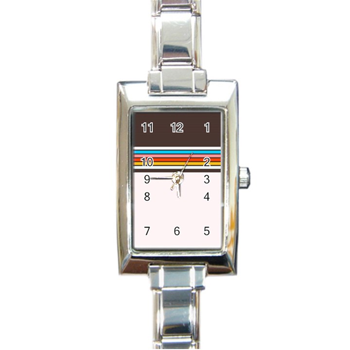 Vintage Stripes Rectangle Italian Charm Watch