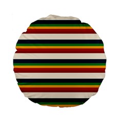 Rainbow Stripes Standard 15  Premium Flano Round Cushions by tmsartbazaar